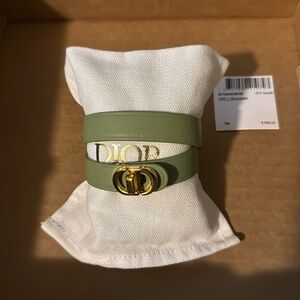 Christian Dior 30 Montaigne Double Wrap Leather Bracelet